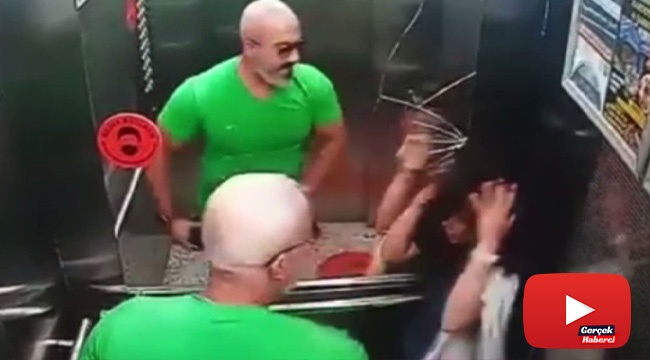 Kızına attığı tokat asansör aynasını çatlattı