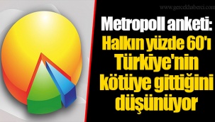 Metropoll anketi: Halkın yüzde 60'ı Türkiye'nin kötüye gittiğini düşünüyor
