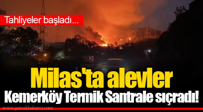 Milas'ta alevler Kemerköy Termik Santrale sıçradı! Tahliyeler başladı