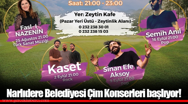 Narlıdere Belediyesi Çim Konserleri başlıyor!