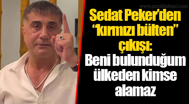Sedat Peker’den “kırmızı bülten” çıkışı: Beni bulunduğum ülkeden kimse alamaz