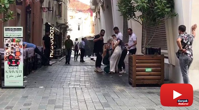 Taksim Meydanı’nda kıskançlık kavgası kamerada