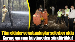 Tüm ekipler ve vatandaşlar seferber oldu Sarnıç yangını büyümeden söndürüldü!