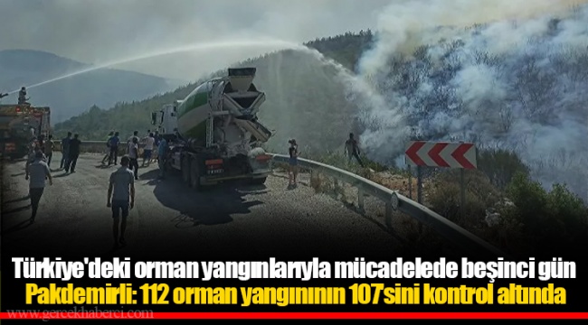 Türkiye'deki orman yangınlarıyla mücadelede beşinci gün | Pakdemirli: 112 orman yangınının 107'sini kontrol altında
