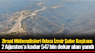 Ziraat Mühendisleri Odası İzmir Şube Başkanı: 2 Ağustos’a kadar 547 bin dekar alan yandı