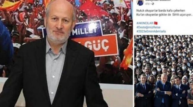 AK Partili başkandan skandal paylaşım: Nutuk okuyanlar barda kafa çekerken…