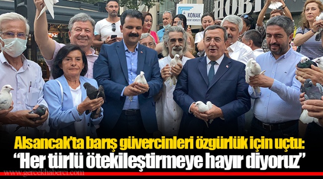 Alsancak’ta barış güvercinleri özgürlük için uçtu: “Her türlü ötekileştirmeye hayır diyoruz”