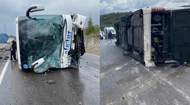 Bartın'da otomobille çarpışan yolcu otobüsü devrildi: 3 ölü, 1 yaralı