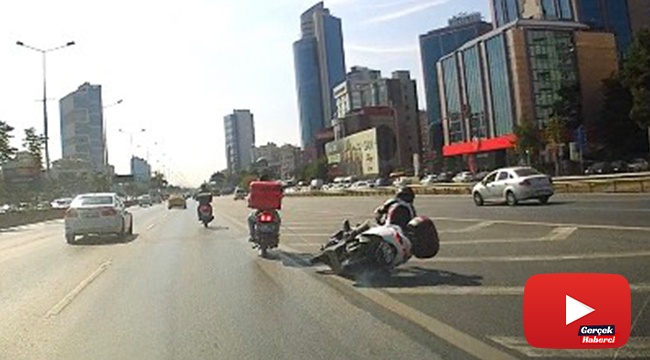 E-5'te motosikletin halatla çekildiği tehlikeli yolculuk kamerada