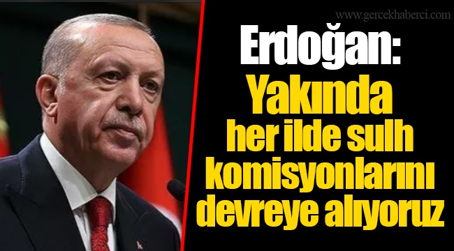 Erdoğan: Yakında her ilde sulh komisyonlarını devreye alıyoruz