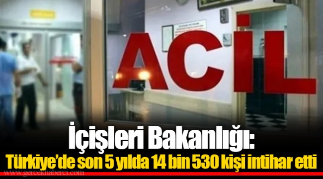 İçişleri Bakanlığı: Türkiye’de son 5 yılda 14 bin 530 kişi intihar etti