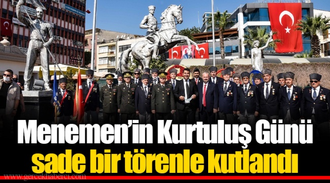 Menemen’in Kurtuluş Günü sade bir törenle kutlandı