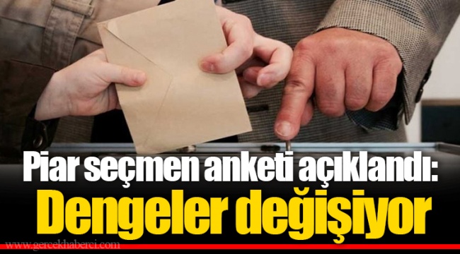Piar seçmen anketi açıklandı: Dengeler değişiyor