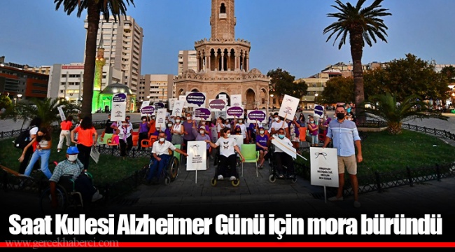 Saat Kulesi Alzheimer Günü için mora büründü