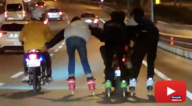 Trafikte ‘pes' dedirten tehlike dolu anlar