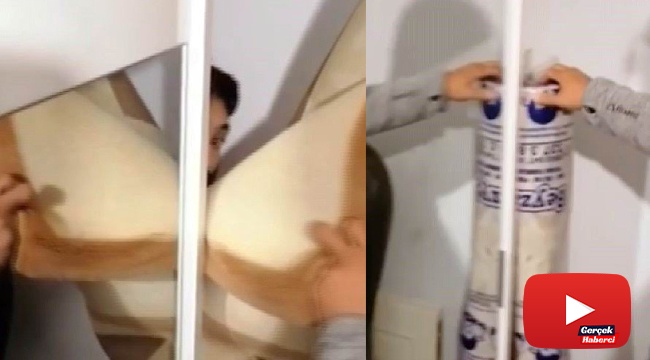 Uyuşturucu şüphelisi halının arkasından çıktı