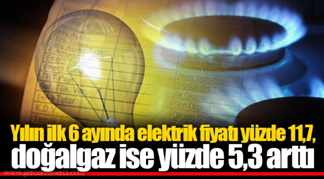 Yılın ilk 6 ayında elektrik fiyatı yüzde 11,7, doğalgaz ise yüzde 5,3 arttı