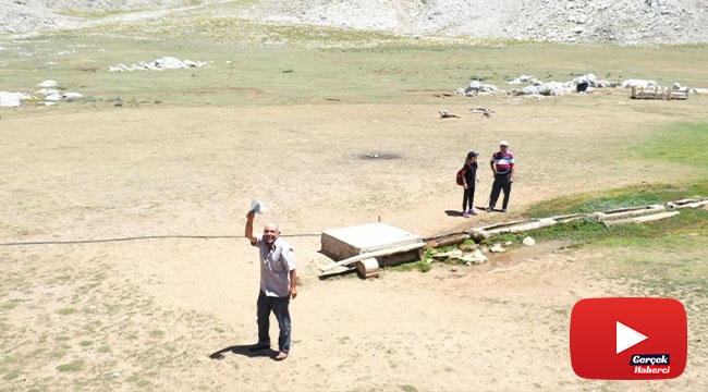 2 bin 500 rakımlı yaylada drone gören çoban sopa ile drone kovaladı