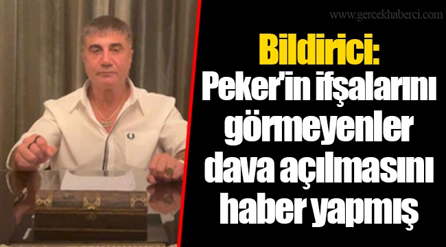 Bildirici: Peker'in İfşalarını Görmeyenler Dava Açılmasını Haber Yapmış