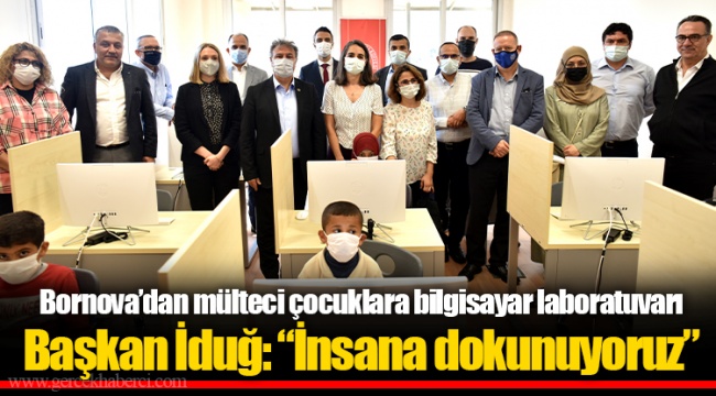Bornova’dan mülteci çocuklara bilgisayar laboratuvarı
