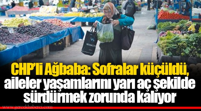CHP’li Ağbaba: Sofralar küçüldü, aileler yaşamlarını yarı aç şekilde sürdürmek zorunda kalıyor