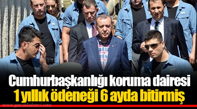 Cumhurbaşkanlığı koruma dairesi 1 yıllık ödeneği 6 ayda bitirmiş