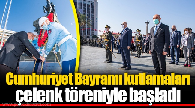 Cumhuriyet Bayramı kutlamaları çelenk töreniyle başladı