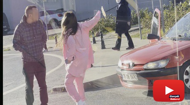 Erkek arkadaşıyla tartışan genç kızın sinir krizi geçirdiği anlar kamerada