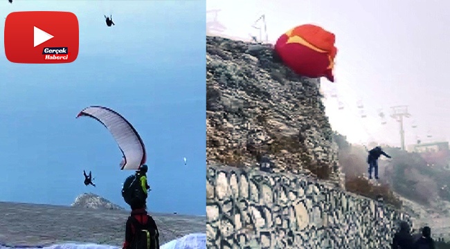 Festivaldeki paraşüt kazaları kameralara yansıdı