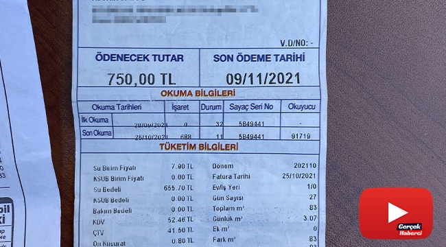 Gelen su faturası dudak uçuklattı