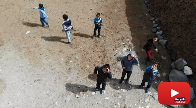 İlk kez drone gören çocukların şaşkınlığı
