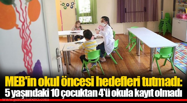 MEB'in okul öncesi hedefleri tutmadı: 5 yaşındaki 10 çocuktan 4'ü okula kayıt olmadı