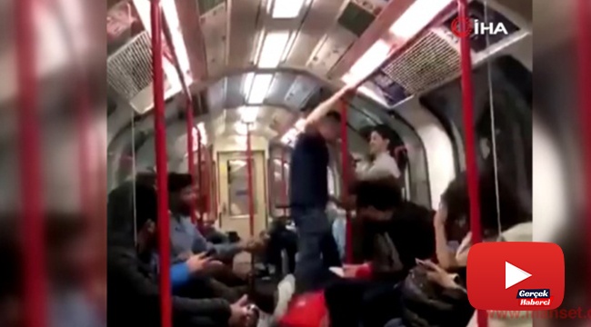 Metroda Asyalı kadına saldırmaya çalışan adama yolcular müdahale etti