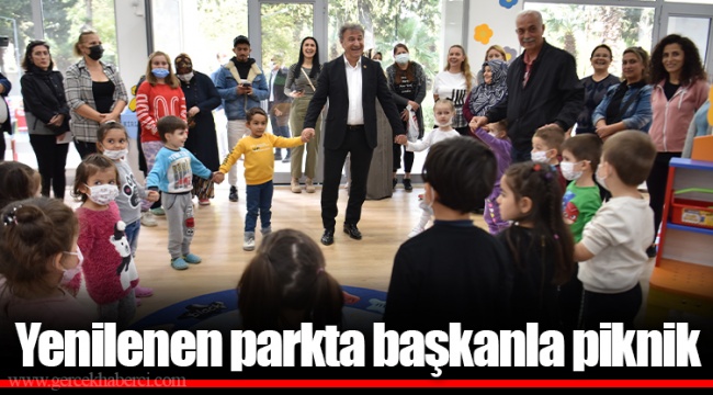 Yenilenen parkta başkanla piknik