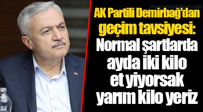 AK Partili Demirbağ'dan geçim tavsiyesi: Normal şartlarda ayda iki kilo et yiyorsak yarım kilo yeriz