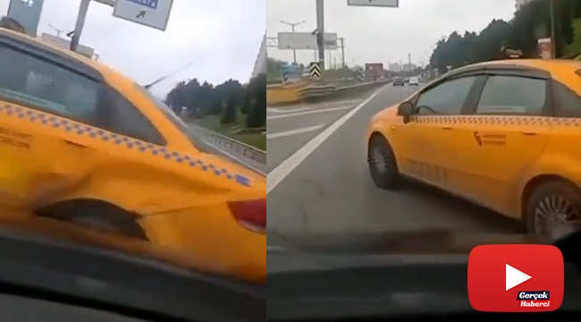 Arabada 'canlı yayın' kazası kamerada