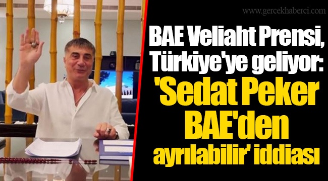 BAE Veliaht Prensi, Türkiye'ye geliyor: 'Sedat Peker BAE'den ayrılabilir' iddiası