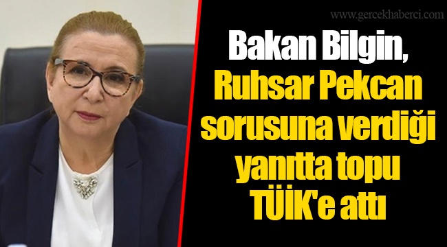 Bakan Bilgin, Ruhsar Pekcan sorusuna verdiği yanıtta topu TÜİK'e attı