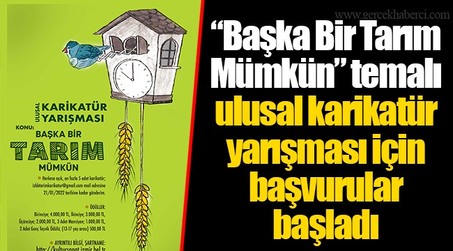“Başka Bir Tarım Mümkün” temalı ulusal karikatür yarışması için başvurular başladı