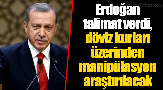 Erdoğan talimat verdi, döviz kurları üzerinden manipülasyon araştırılacak