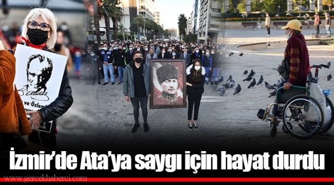 İzmir’de Ata’ya saygı için hayat durdu