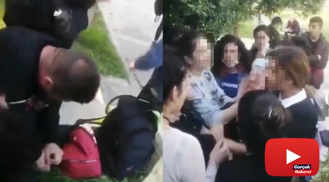 Liseli kızların ekmek bıçaklı kavgası