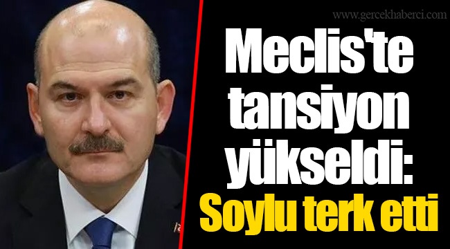 Meclis'te tansiyon yükseldi: Soylu terk etti