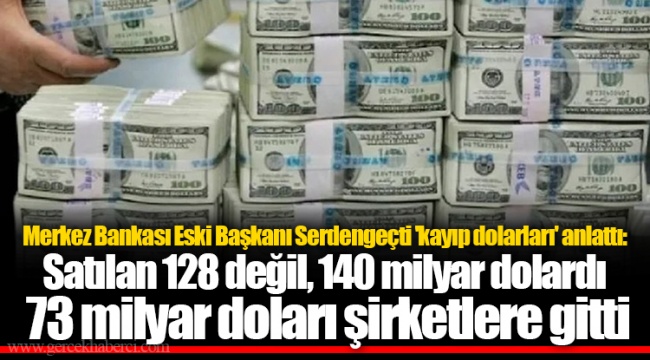 Merkez Bankası Başkanı Eski Serdengeçti 'kayıp dolarları' anlattı: Satılan 128 değil, 140 milyar dolardı. 73 milyar doları şirketlere gitti...
