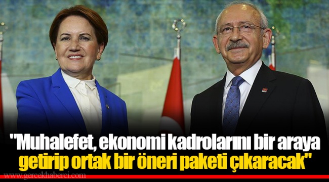 "Muhalefet, ekonomi kadrolarını bir araya getirip ortak bir öneri paketi çıkaracak"