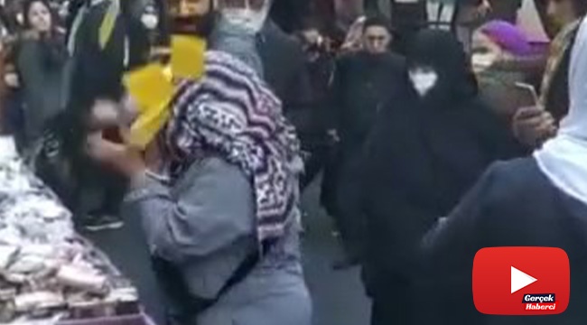 Pazarda hırsızlık yaparken yakalanan kadınlar esnafa saldırdı