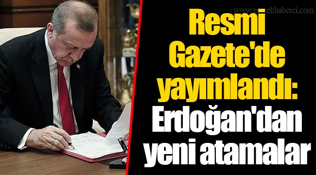 Resmi Gazete'de yayımlandı: Erdoğan'dan yeni atamalar