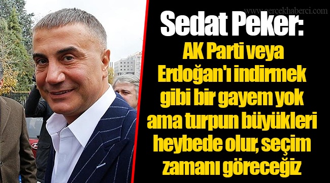 Sedat Peker: AK Parti veya Erdoğan'ı indirmek gibi bir gayem yok ama turpun büyükleri heybede olur, seçim zamanı göreceğiz