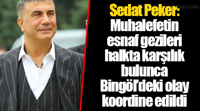 Sedat Peker: Muhalefetin esnaf gezileri halkta karşılık bulunca Bingöl’deki olay koordine edildi
