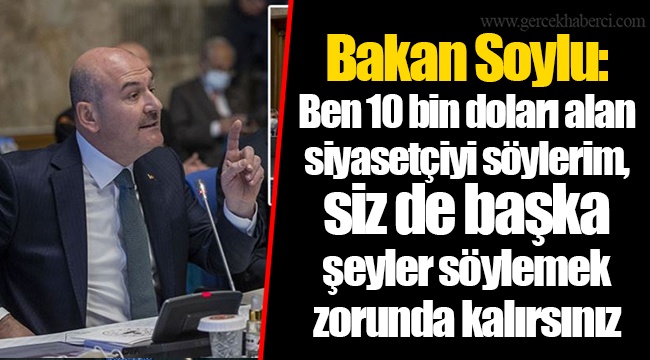 Soylu: Ben 10 bin doları alan siyasetçiyi söylerim, siz de başka şeyler söylemek zorunda kalırsınız